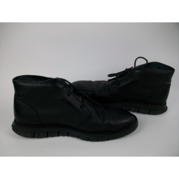 Cole Haan ZERØGRAND Stitch Out Chukka Boots | Black Leather | Size 9.5 | C27045 main image 5